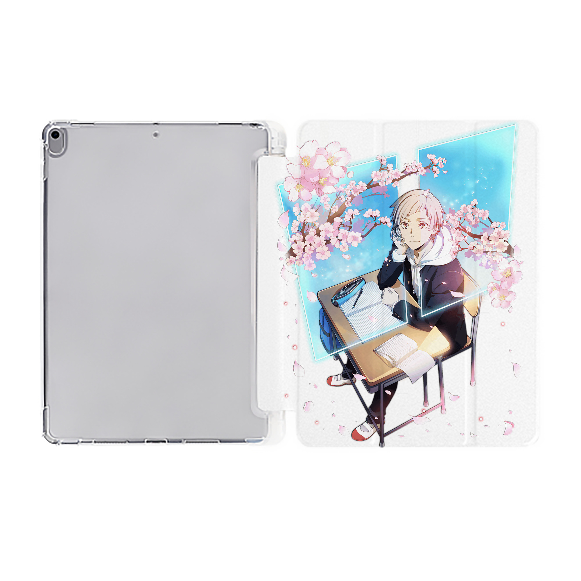 （画像用） 文豪ストレイドッグス Bungo Stray Dogs IPad ケース ペン収納付き 三つ折りスタンド PUレザー×シリコン 対応機種9.5/10.5/10.9インチ